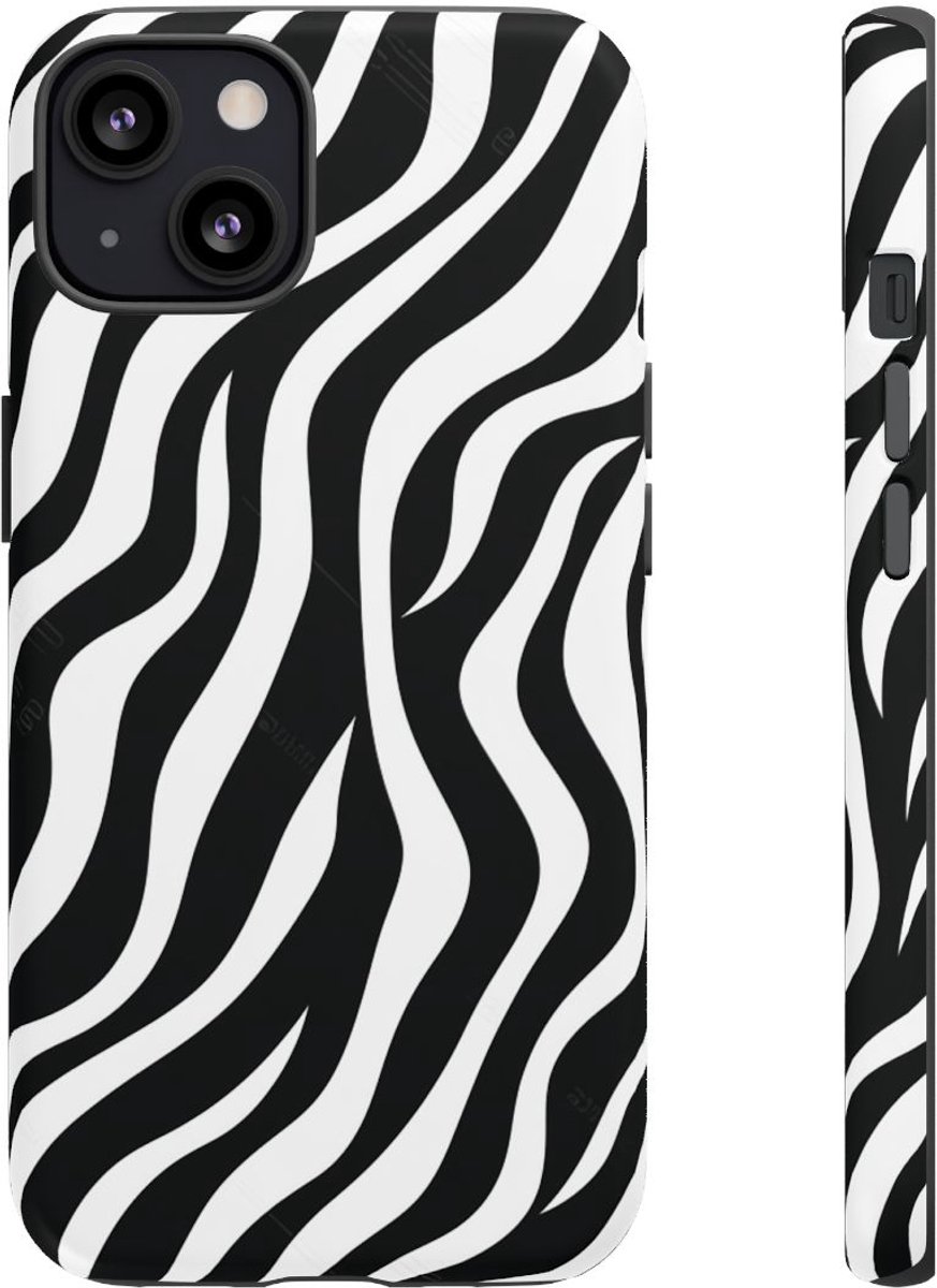 Zwart-Wit Zebra Strepenpatroon – Telefoonhoesje Geschikt voor iPhone 13