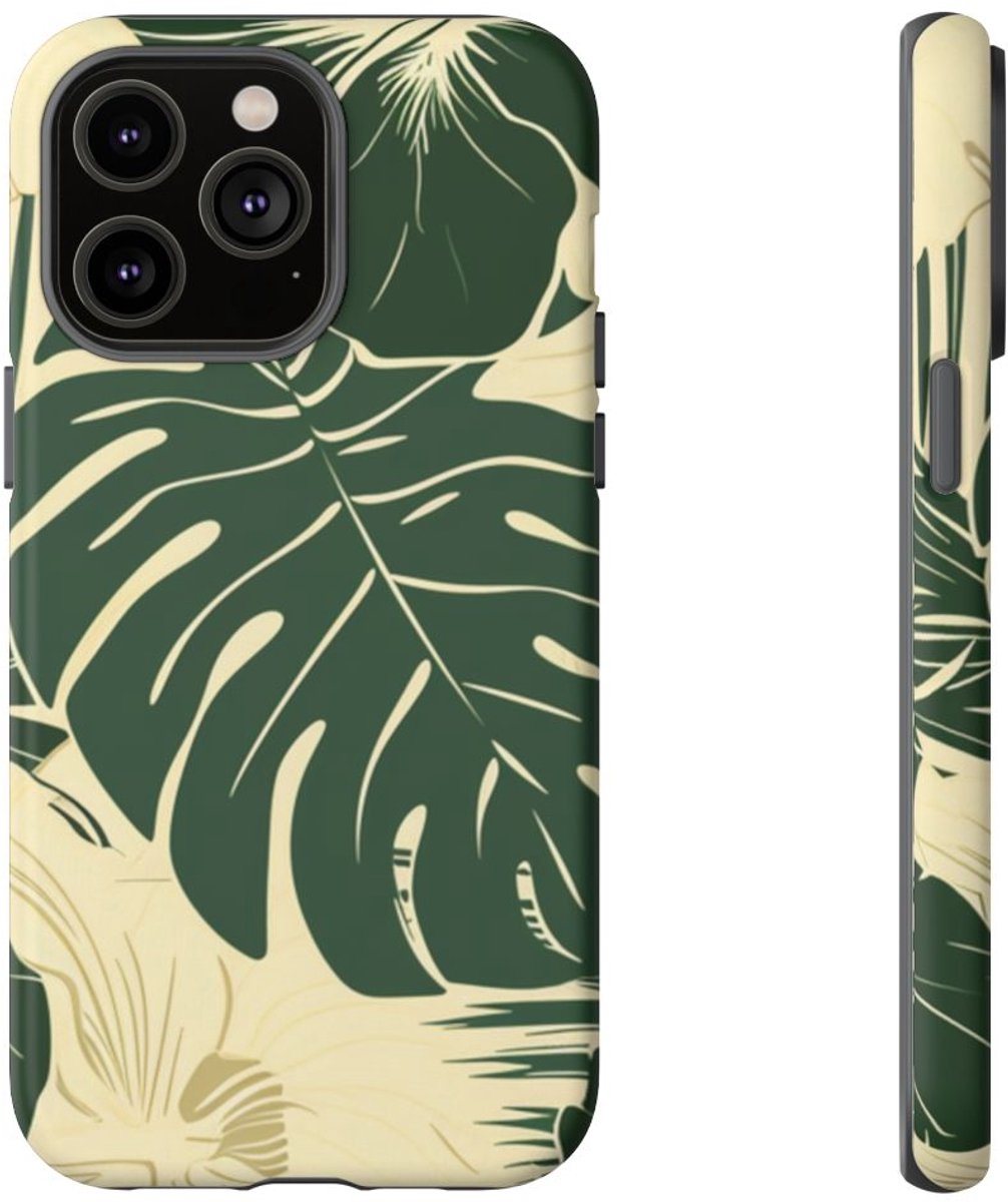 Tropisch Blad- en Bloemenpatroon – Telefoonhoesje Geschikt voor iPhone 14 Pro Max
