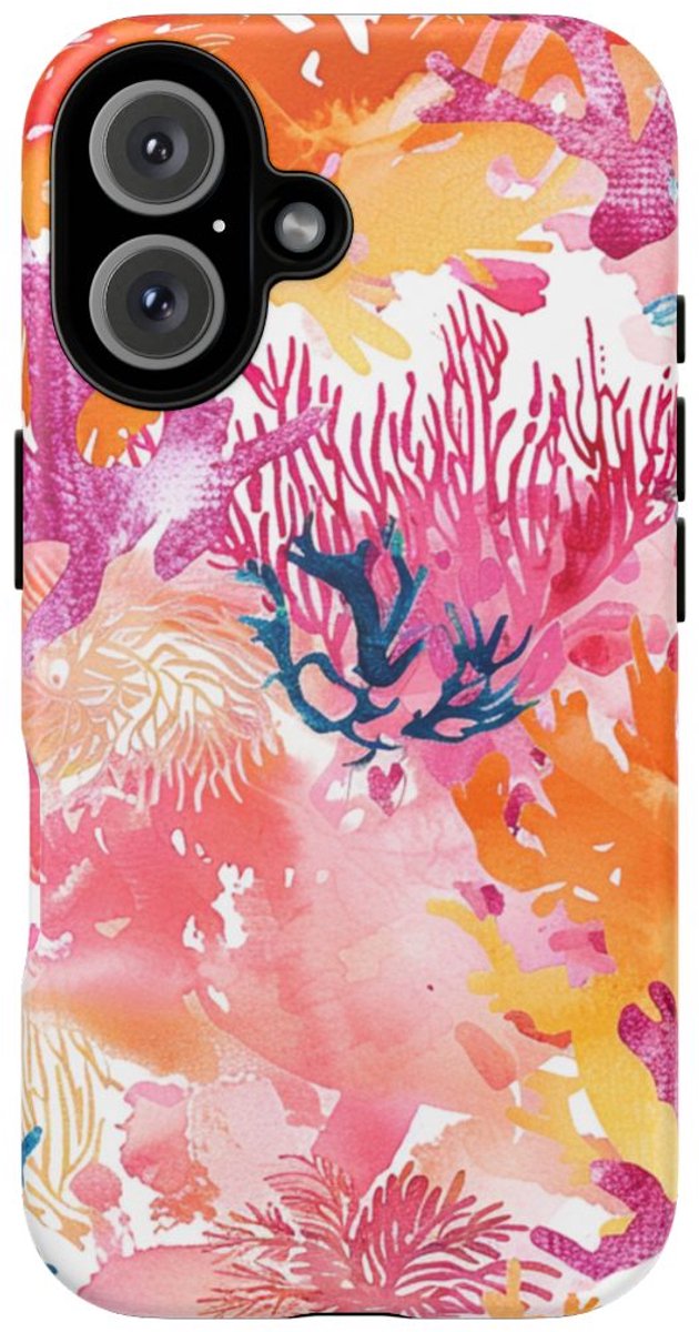 Aquarel Koraalrifpatroon – Telefoonhoesje Geschikt voor iPhone 16