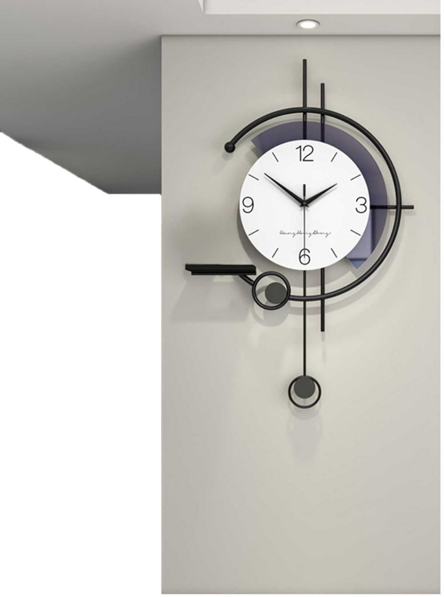 Klok - Wandklok Modern - Klokken - Industrieel - Zwart