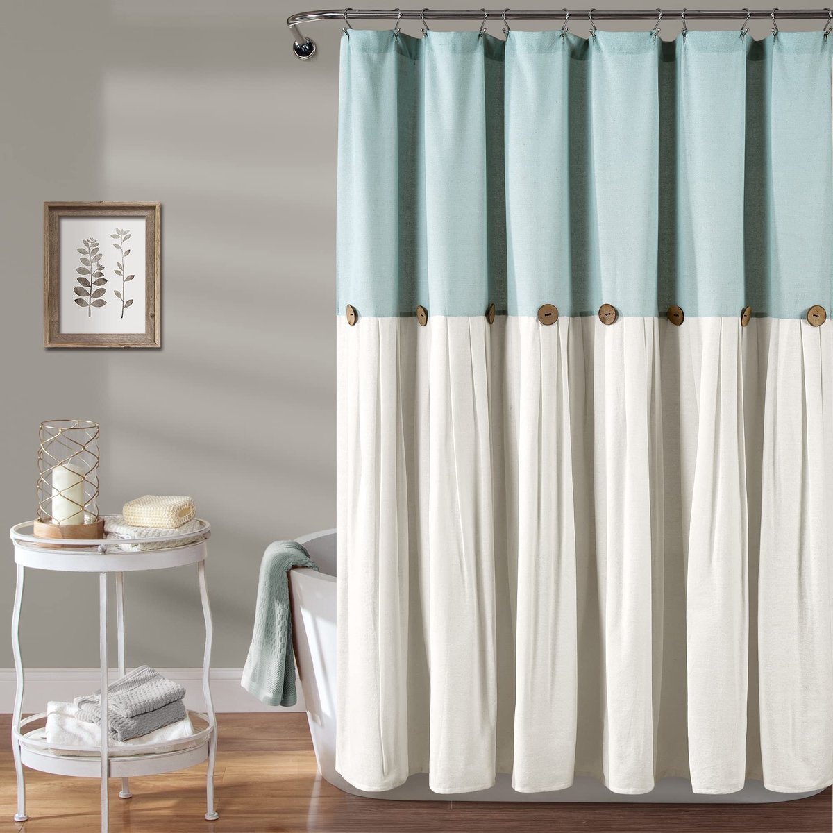 Ibenzoa® Linnen Stijlvol Douchegordijn met Rustieke Accenten voor Moderne Badkamerdecoratie