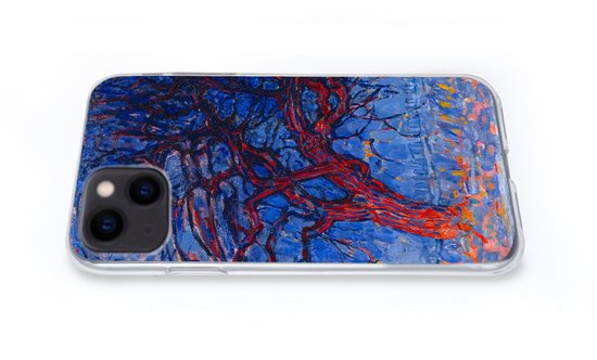 Coque iPhone 13 mini - Arbre rouge - Piet Mondrian - Siliconen