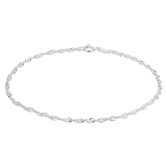 Enkelbandje zilver voor dames | Meerrijig enkelbandje - Verstelbaar | Zilveren slangenketting enkelketting -Waterdicht