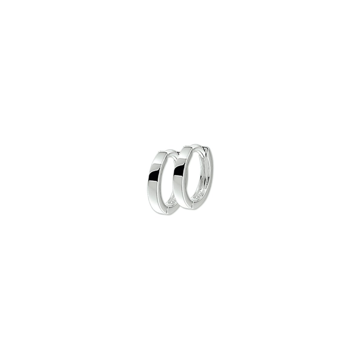 Glams Klapoorringen Vlak 10 mm - Zilver