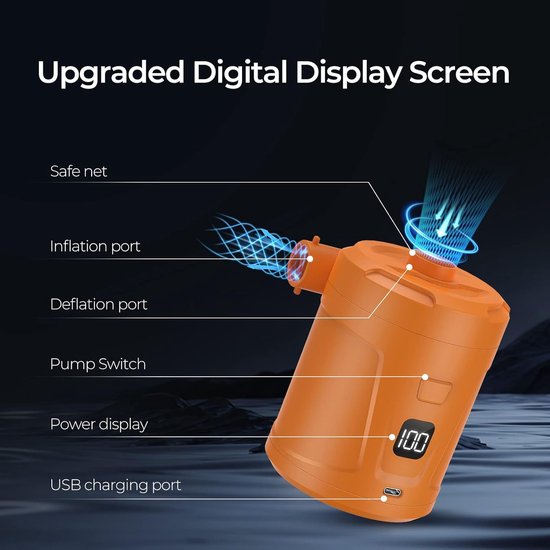 Outdoor camping kleine elektrische laadpomp home car draagbare elektrische laadpomp, oranje kleur van Merkloos — afbeelding 5