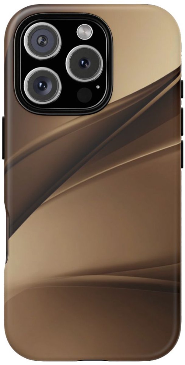 Abstracte Bruine Kleurovergangen met Golven – Telefoonhoesje Geschikt voor iPhone 16 Pro
