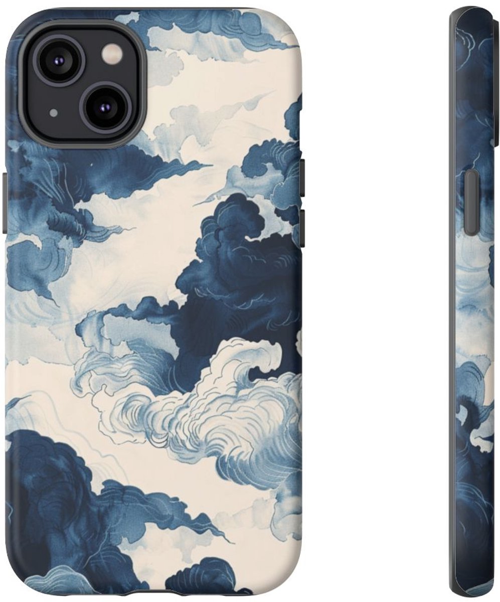 Wolken en Lucht Inktillustratie – Telefoonhoesje Geschikt voor iPhone 14 Plus