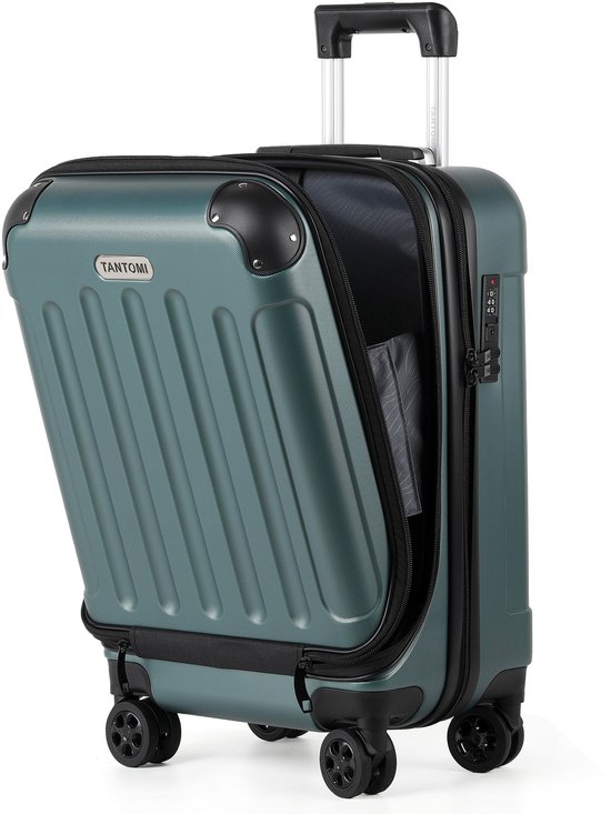 TAN.TOMI Handbagage Koffer 41L – Dubbel Cijferslot – Extra Sterke Anti-Diefstal Rits – Voorvak voor Snelle Toegang – Lichtgewicht & Duurzaam - Lichtgroen