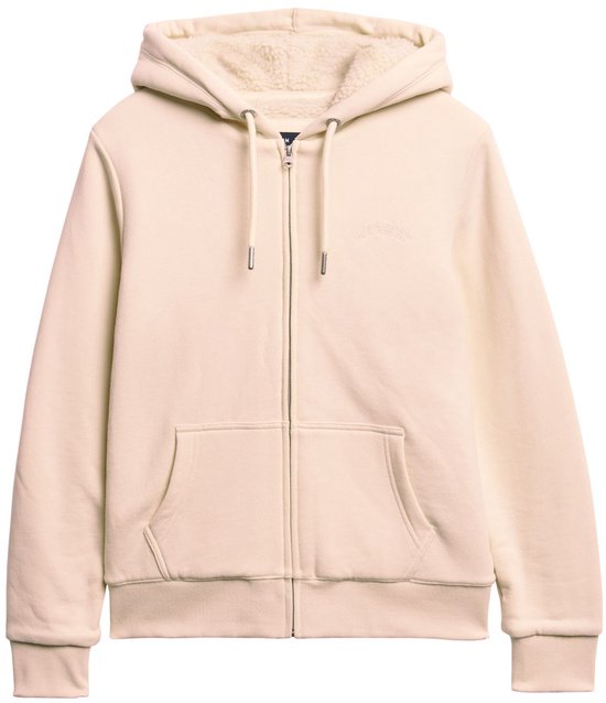 Sweat-shirt zippé doublé en imitation peau de mouton Superdry pour femme, taille L