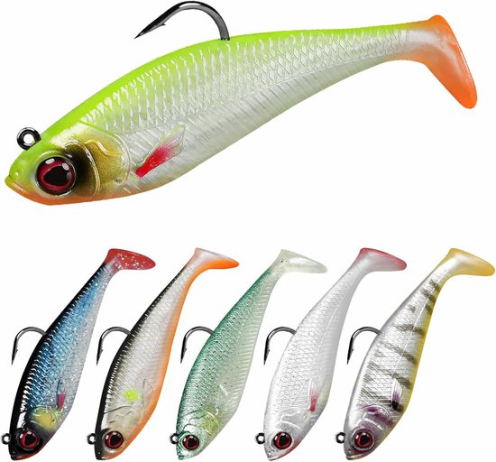 Voorgmonteerde visjig voor zoet en zout water, innovatief, ultra-duurzaam TPE-basaas, realistische garnalen-kreeften swimbait, onkruidvrij aas voor crappie, forel, snoekbaars, voorlopig opgeslagen van Merkloos — afbeelding 3