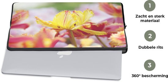 Pochette ordinateur 13 pouces 34x24 cm - Jardins - Pochette Macbook & Laptop close-up tulp - Pochette ordinateur portable avec photo