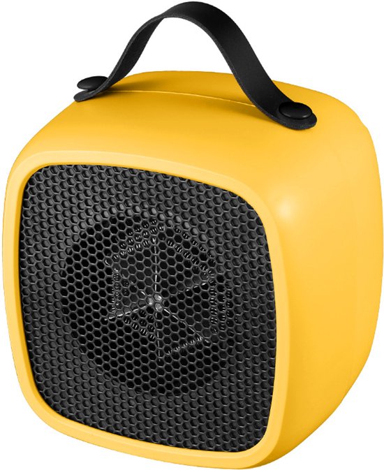 Elektrische kachel - Ventilatorkachel - kleine ruimteverwarmer - Mini-kachel - Kantelschakelaar - oververhittingsbeveiliging - 500w - draagbare - voor - - gebruik op kantoor - bureau - binnenshuis - geel