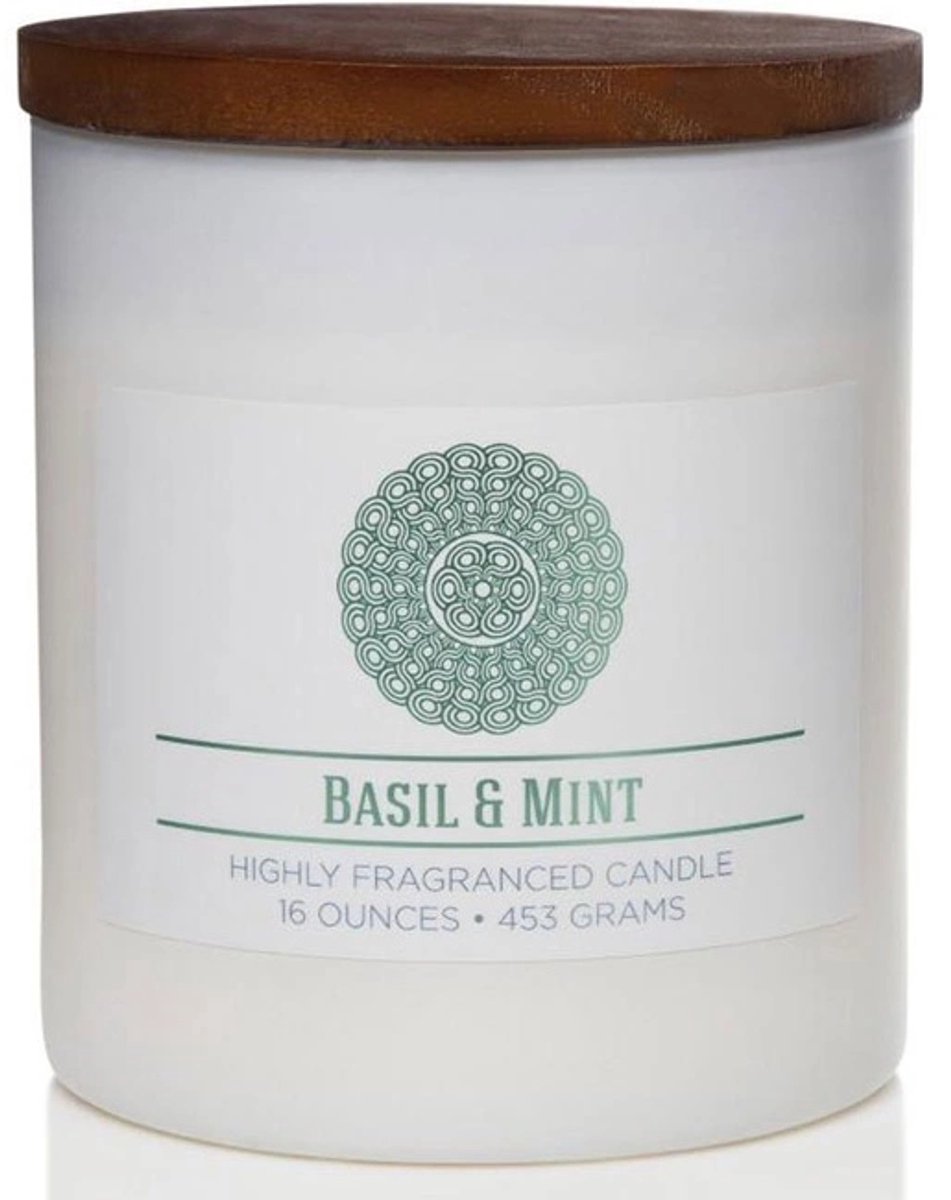 Natuurlijk geurende sojakaars in glas Colonial Candle 16 oz 453 g - Basilicum Mint