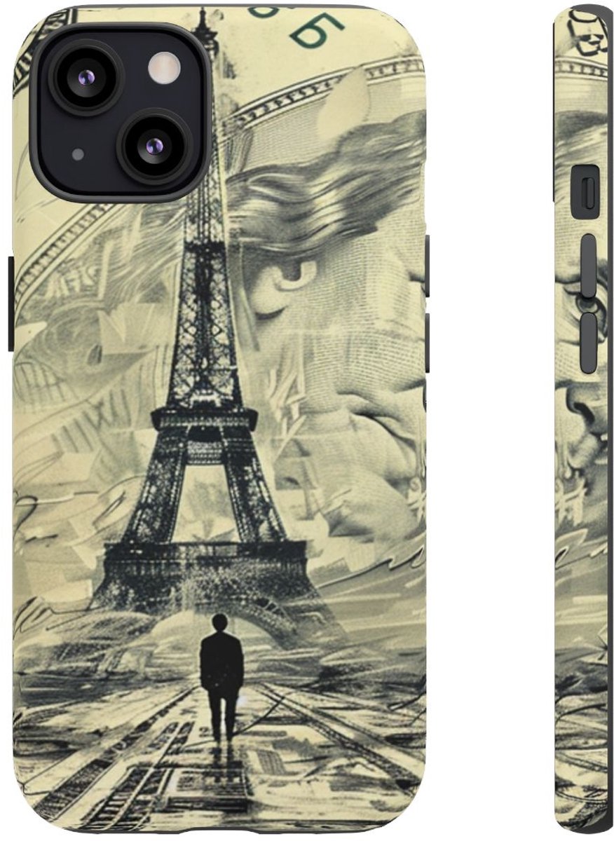 Eiffeltoren op Dollarbiljet Illustratie – Telefoonhoesje Geschikt voor iPhone 13