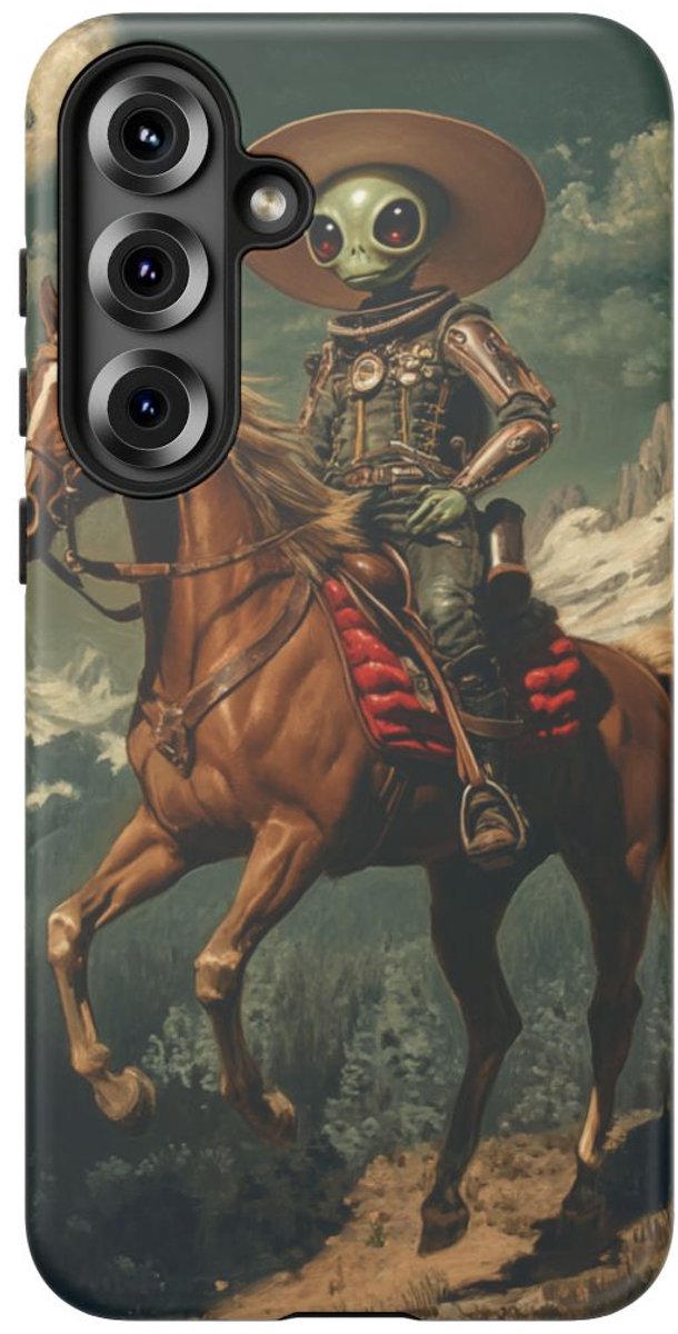 Buitenaardse Cowboy te Paard – Telefoonhoesje Geschikt voor Galaxy S25 Plus