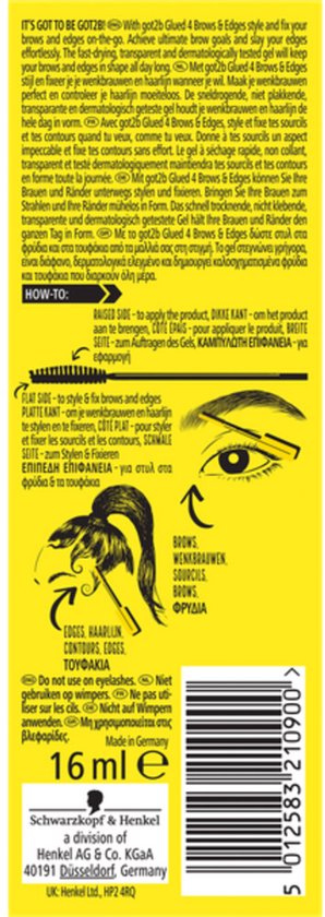 Got2b 2in1 Gel For Brows & Edges - Haarstyling - Wenkbrauwpotlood - Sneldrogende en Transparante - Stijl en Fixeer - 16 ml
