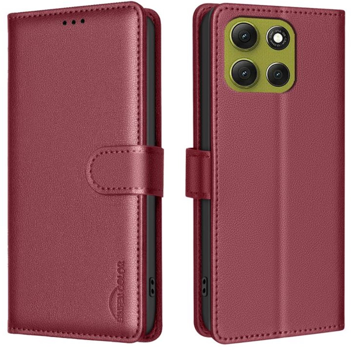 Binfen color - rood agenda book case hoesje - telefoonhoesje geschikt voor Motorola Moto G86 5G