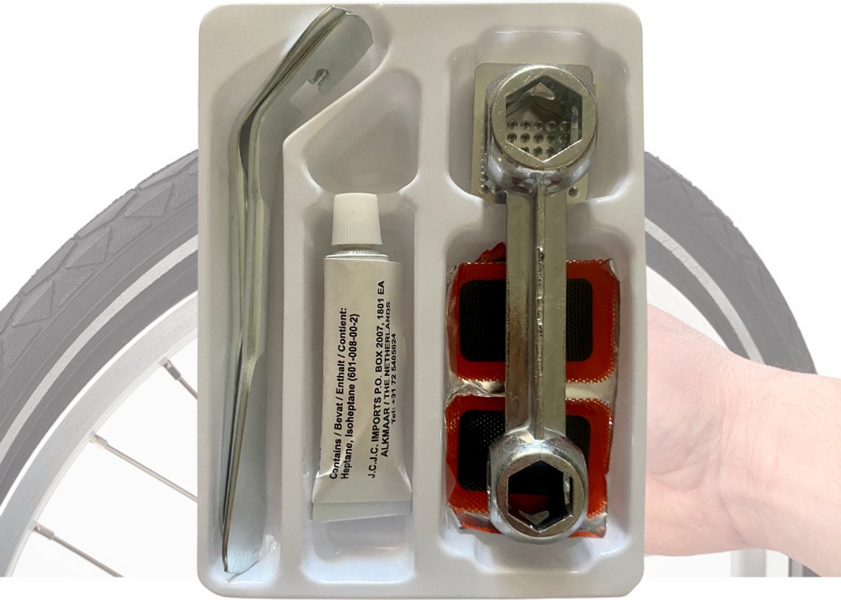 Uitgebreid Fiets reparatieset (Pro) - 10-Delig bandenplakset fiets - bandenplakset- fiets reparatie - fietsband plakken - Fiets Reparatie Set thumbnail 4