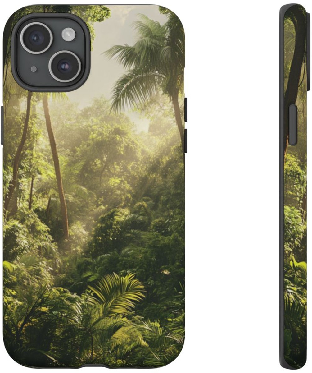 Weelderig Tropisch Woud – Telefoonhoesje Geschikt voor iPhone 15 Plus