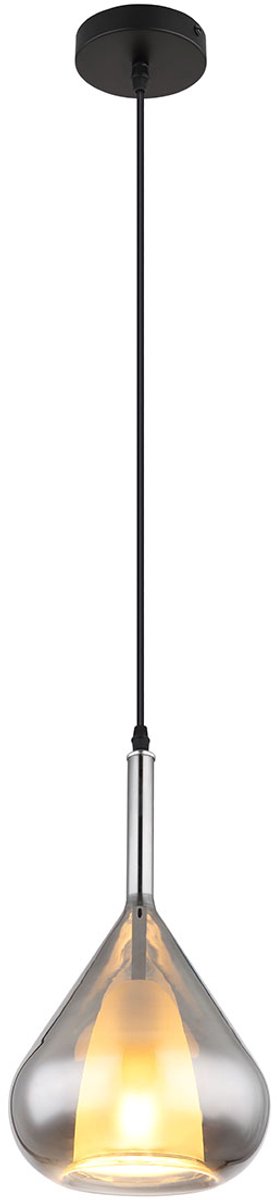 Globo - hanglamp - Geeky - zwart - glas - Ø 20cm - E27 - 15542