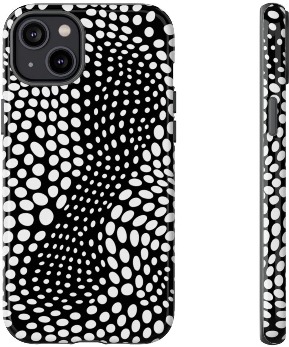 Zwart-Wit Optische Illusie Patroon – Telefoonhoesje Geschikt voor iPhone 14 Plus