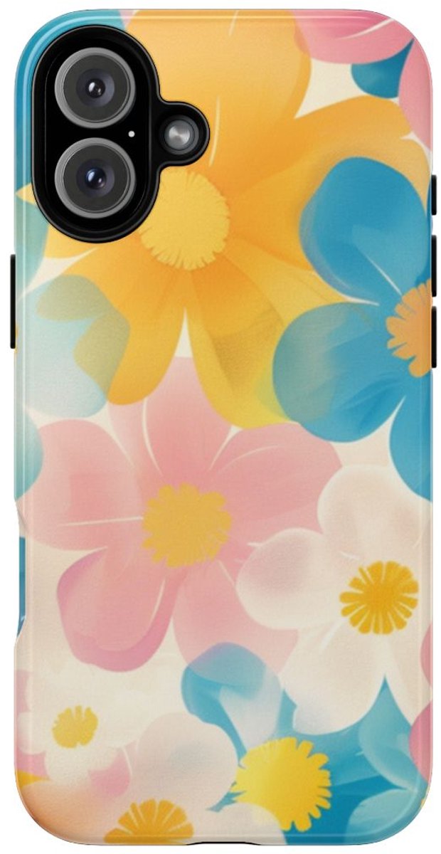 Vrolijk Pastel Bloemenpatroon – Telefoonhoesje Geschikt voor iPhone 16 Plus