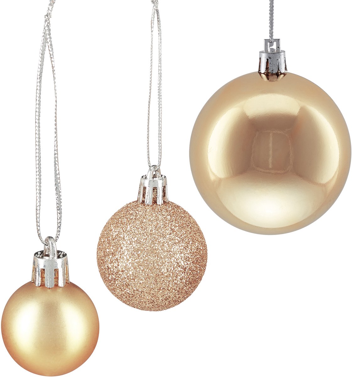 Kerstballen - set van 100 - plastic - champagne – foto 6