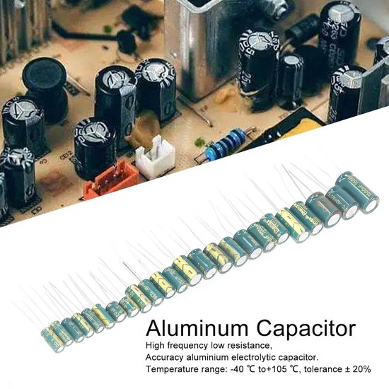 460Pcs Elektrolytische Condensator Kit - Inline Aluminium Elektrolytische Condensator Assortiment Kit - 6.3V 50V Groen - Elektronica Onderdelen