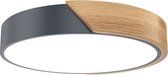 LED Plafondlamp 96W, Koel Licht Slaapkamer Woonkamer Kamerlamp Houtlook Rond Grau