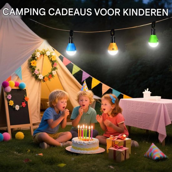 TOVBMUP 3-pack - Kampeerlamp - LED-kampeerlamp - Tentlamp - Zaklamp - Karabijnhaak - Noodverlichting - Waterdichte kampeerlamp voor avontuur, vissen en stroomuitval van TOVBMUP — afbeelding 3