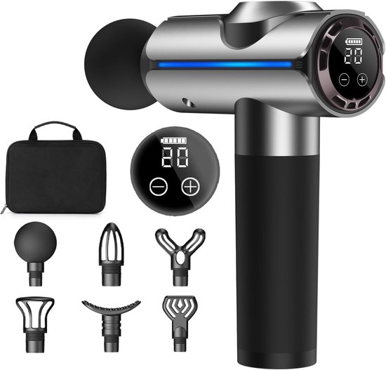 Percussiemassagepistool Spier- en Rugmassage Zilver 20 - Percussiemassagepistool, - €60,19