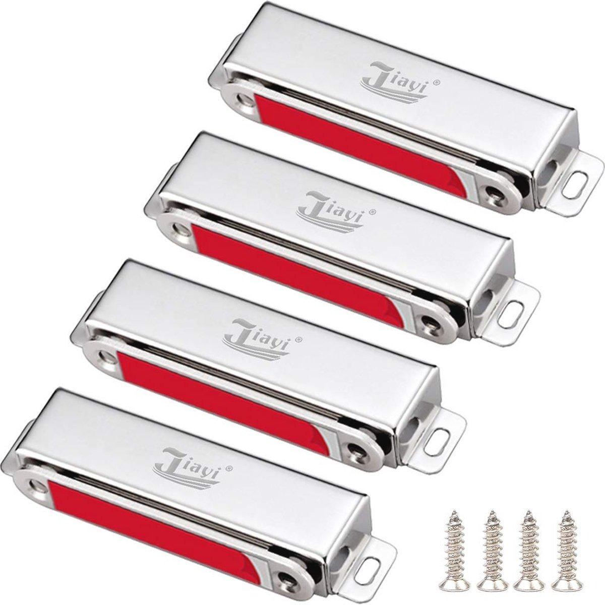 QPFO® Set van 4 Kastmagneetvangers – Sterke Deurmagneet 40KG – RVS Magneetsluiting voor Deuren Kasten Badkamer en Keuken