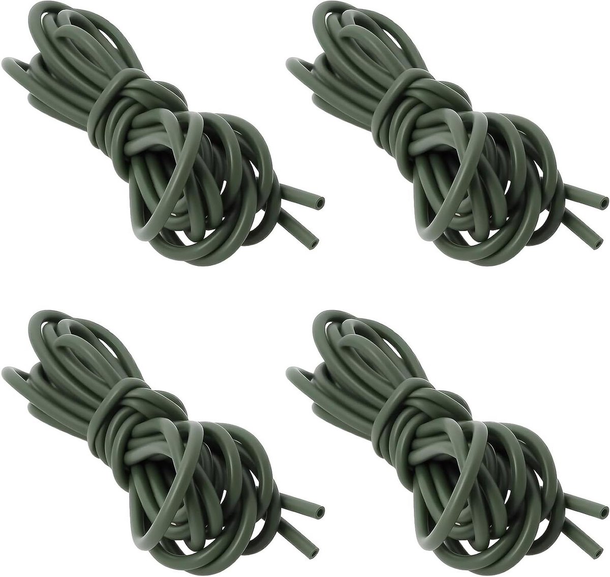 Allecto Plus - Siliconen karper vissen buis 0.8mm - set van 4 stuks - 1.5m voor vishaken en visgerei.