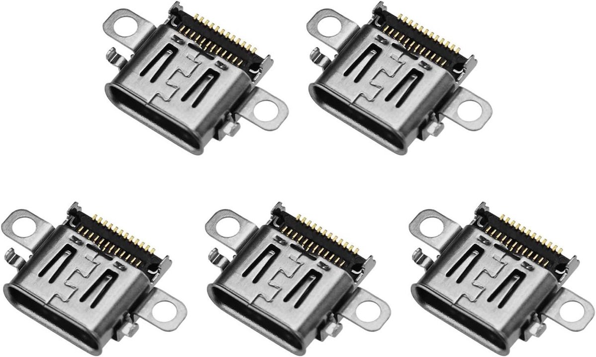 Allecto Plus - USB Type C Oplaadpoort Connector Geschikt voor Nintendo Switch OLED - Set van 5 Stuks
