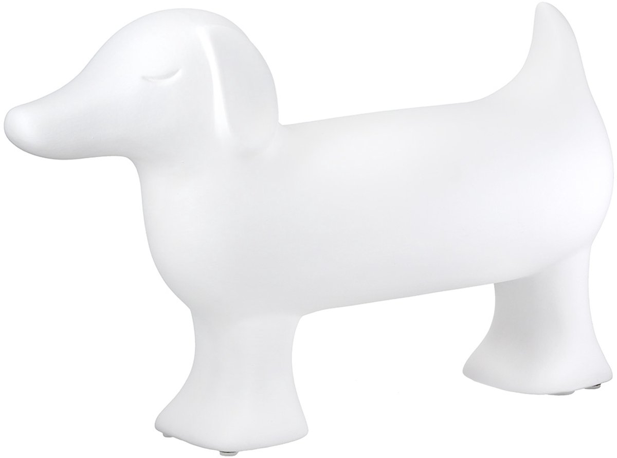 Gilde Handwerk - Beeld- Sculptuur - Hond - Keramiek - Wit - 11x35x23cm
