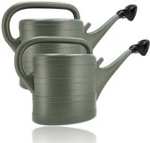 Gieter 10 Liter met Sproeikop – 2 Stuks – Tuingieter voor Planten, Bloemen & Groenten – Kunststof – Groen – Voor Binnen & Buiten
