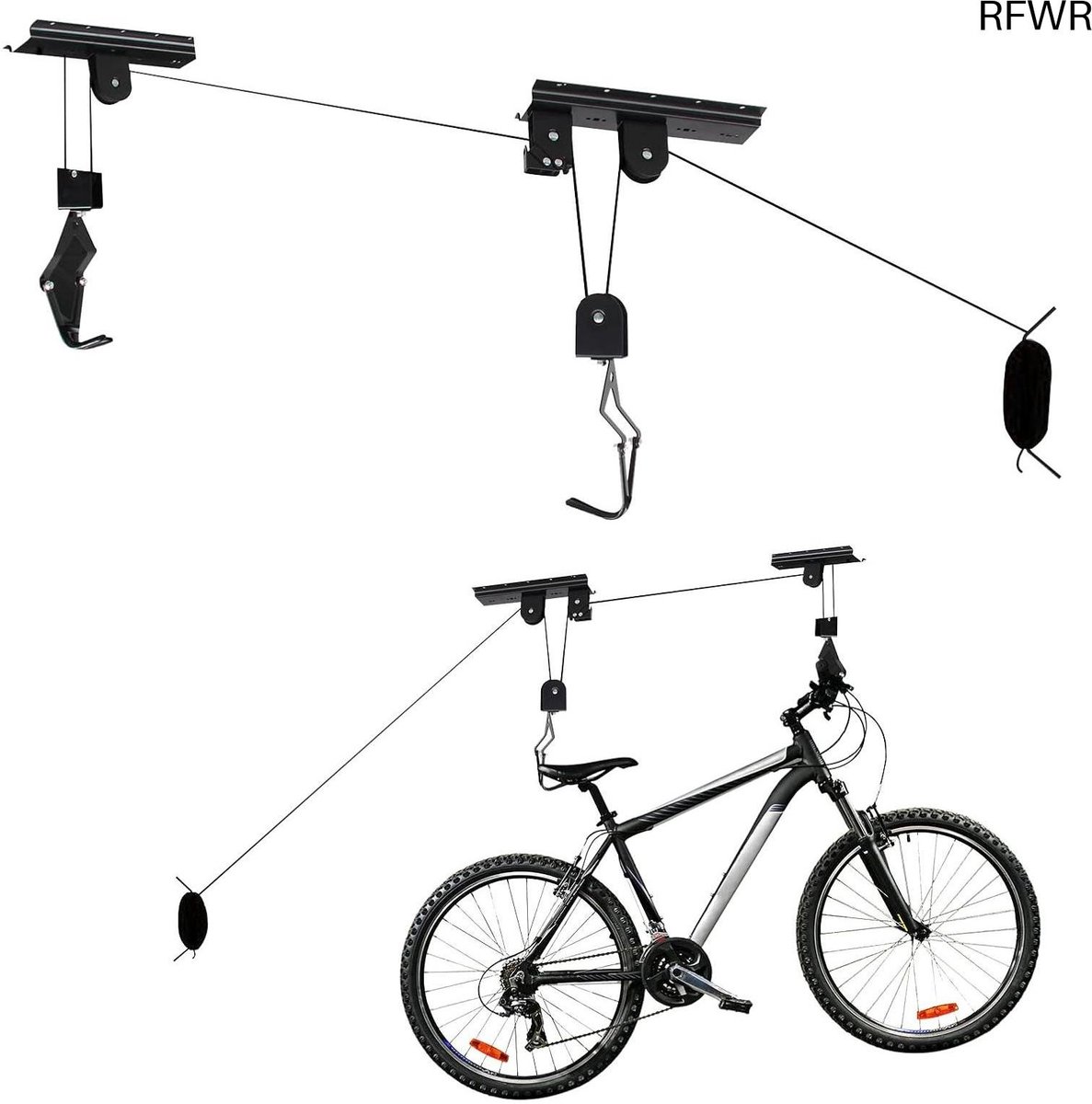 RFWR® Fietslift ophangsysteem voor fietsen - Ruimtebesparende plafondhouder tot 20kg