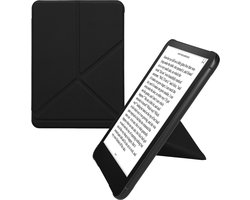kwmobile e-reader hoesje geschikt voor Amazon Kindle Paperwhite (2024) / Colorsoft hoes - Ereader flip case met standaard - E reader cover van kunstleer - In zwart