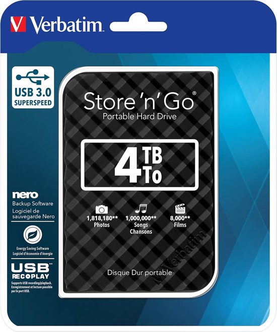 RFWR® Externe Harde Schijf 4 TB - Draagbare USB 3.0 Gegevensopslag met Snelle Gegevensoverdracht van RFWR — afbeelding 3