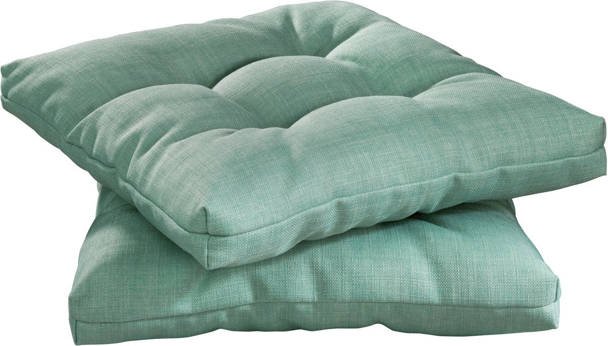 Sleepling 40 x 40 cm stoelkussens 2-delige set | hoes van meubelstof | wasbaar op 40 graden | 40 x 40 x 6 cm | turkoois