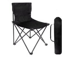 Zwarte Opvouwbare Campingstoel – 36x36x58 cm – Lichtgewicht Inklapbare Stoel met Oxford Doek – Tuin- en Strandstoel – Beschikbaar in Meerdere Maten & Kleuren