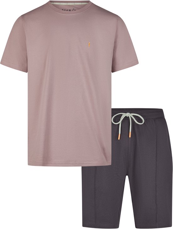 Set Phil Ru Phil & Co Heren Shortama Korte Pyjama Set Lila Twister - Maat M | bol