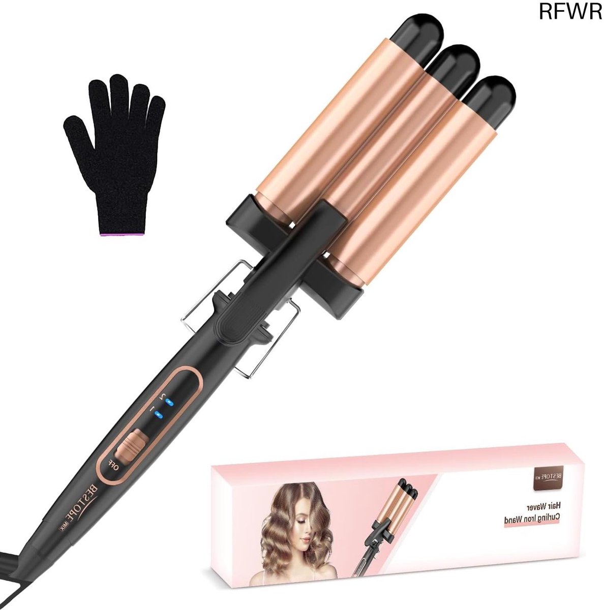 RFWR® Keramische Haarkrultang met 3 Koppen - 22 mm Krultang voor Diverse Ha style