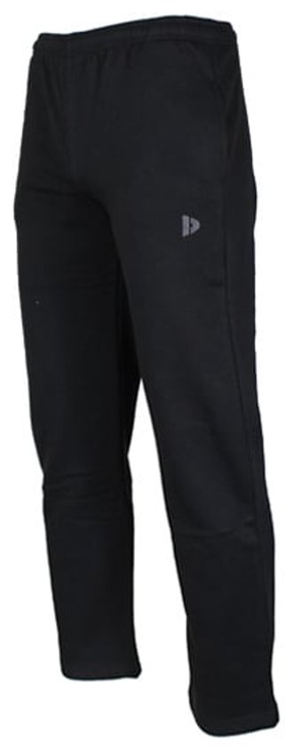 Donnay joggingbroek zwart, zijaanzicht met logo op linkerbeen.
