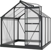 Serre De Jardin NAIZY 340x180x195 Cm - Toit En Polycarbonate 4 Mm - Cadre Aluminium - Ancrage Au Sol - Résistante Aux Intempéries - 4