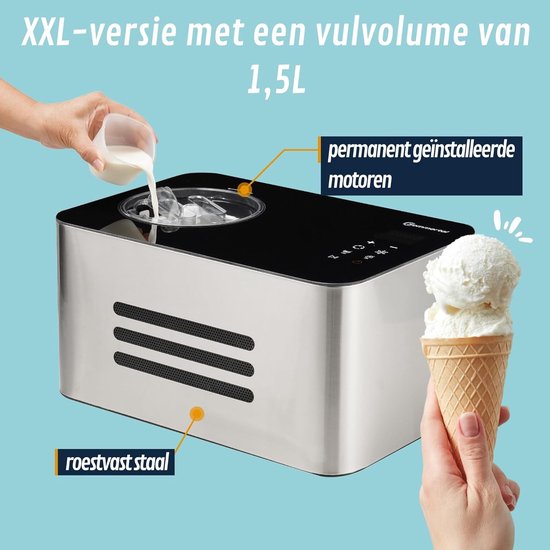 RFWR® 3-in-1 IJs- en Yoghurtmachine met Koelhoudfunctie - Zelf IJs Maken tot 1,5 L van RFWR — afbeelding 3