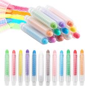Allecto Plus - Chalk Pens - 12 Stuks - Wasbaar - Stofvrij - Kinderen - Niet giftig - Uitwisbaar - Straattekenen - Tekenen - Schrijven - Kleurset