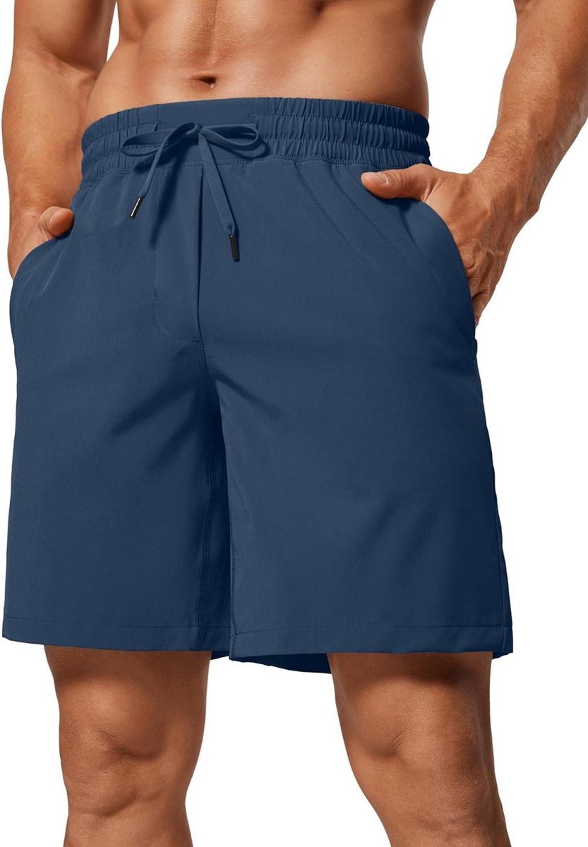 Allecto Plus - Sportieve 7'' hardloopshorts voor heren met zakken - Sneldrogende fitness- en gymshorts.