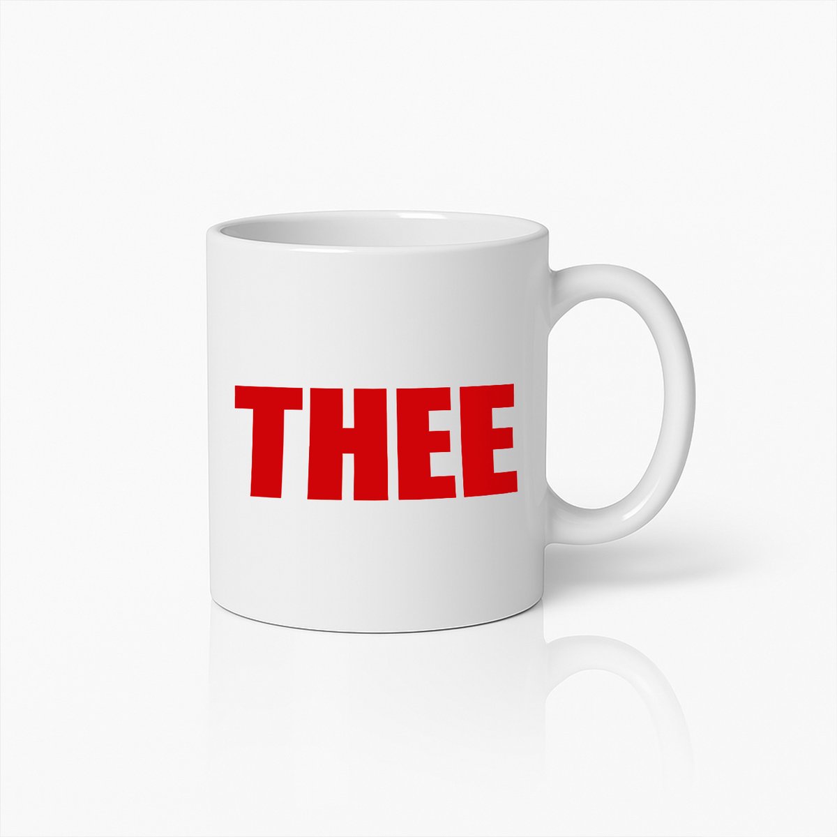 Grappige Thee Mok – Stoer Rood Letterontwerp – Perfect Cadeau voor Theeliefhebbers