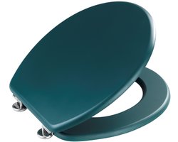 WENKO WC bril Prima - mat donkergroen MDF - FSC hout - RVS scharnieren - Toiletbril - Toiletzitting - Donkergroen